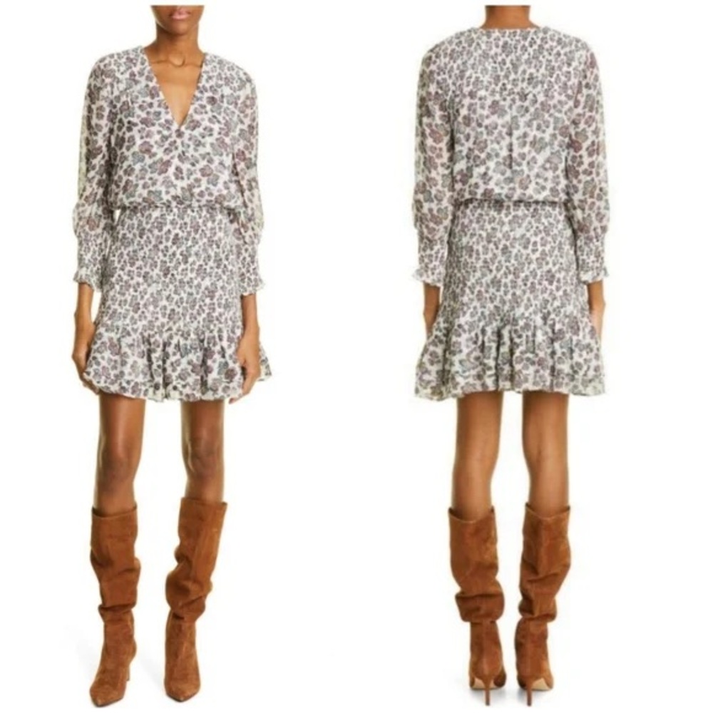 Veronica Beard Saera Smocked Floral Mini Dress 4